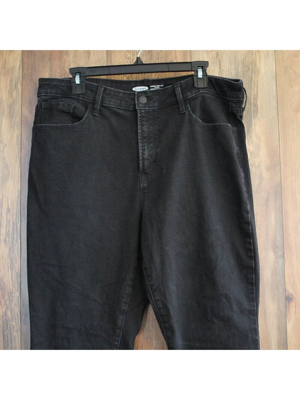 Old Navy Women's Black Kicker Boot Cut High Rise Slim Pocket Jeans 16